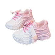 Girls Shoes Boy's Girl's Fashion All Seasons Flat Sole Non Comfortable Casual Sports Shoes Kids Sneakers Red 3.5 Years-4 Years